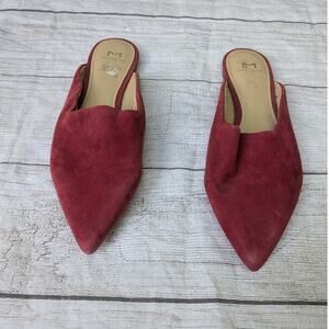 Marc Fisher Sheen Arabian suede pointed toe slip on mules slide 6.5